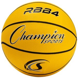 Champion Sports Intermediate Size 6 Rubber Basketball, Yellow